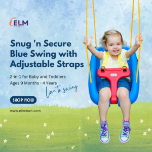 Elmmart Little Tikes Snug 'n Secure Blue Swing with Adjustable Straps