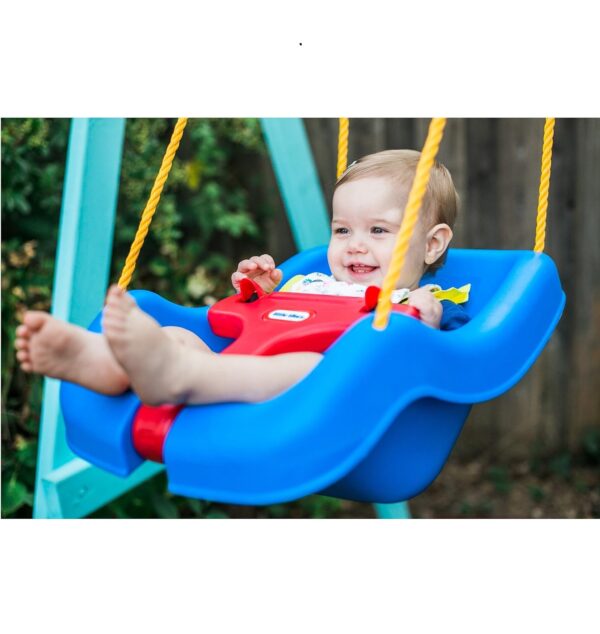 Elmmart Little Tikes Snug 'n Secure Blue Swing with Adjustable Straps