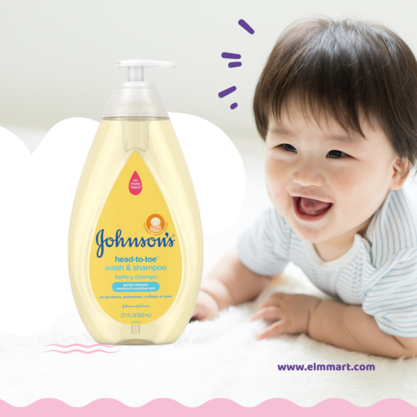 Elmmart Johnson's Head-to-Toe Gentle Tear-Free Baby & Newborn Wash & Shampoo