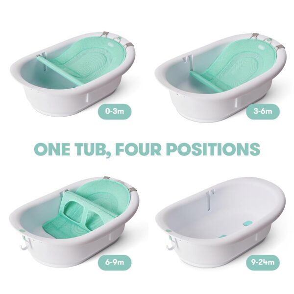 Elm mart Frida Baby 4-in-1 Grow-with-Me Baby Bathtub, Baby Tub for Newborns to Toddler with Removable Bath Seat & Backrest for Bath Support in Tub