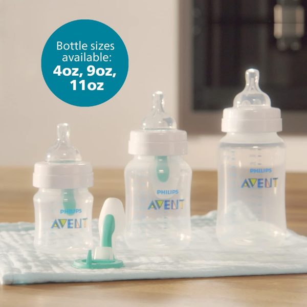 Elm mart Philips Avent Anti-colic Baby Bottle with AirFree Vent, 9oz, 4pk, Clear, SCY703/04