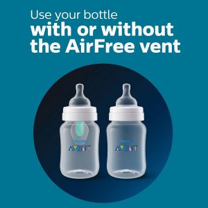 Elm mart Philips Avent Anti-colic Baby Bottle with AirFree Vent, 9oz, 4pk, Clear, SCY703/04