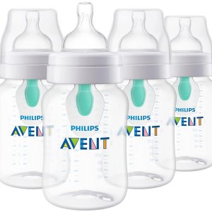 Elm mart Philips Avent Anti-colic Baby Bottle with AirFree Vent, 9oz, 4pk, Clear, SCY703/04