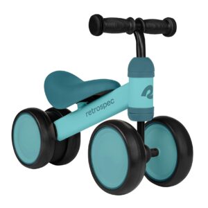 elmmart Retrospec Cricket Baby Walker Balance Bike with 4 Wheels for Ages 12-24 Months - Toddler Bicycle Toy for 1 Year Old’s