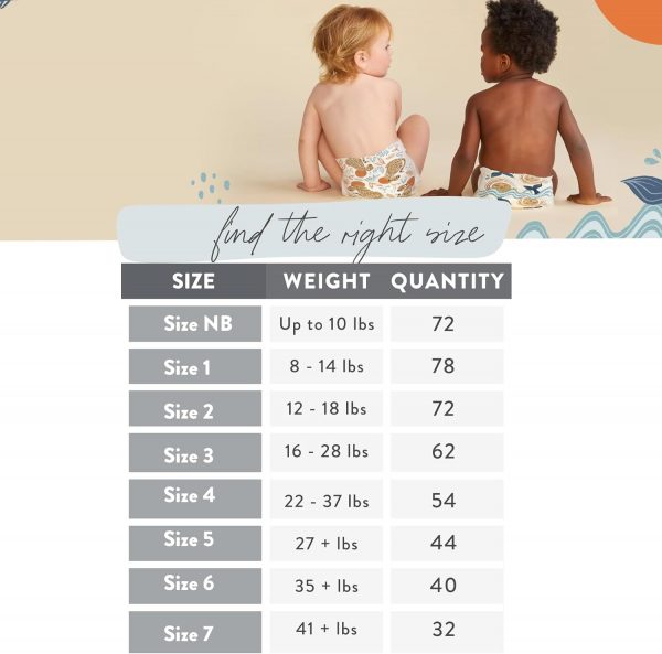 Elm mart The Honest Company Clean Conscious Diapers | Plant-Based, Sustainable | Orange You Cute + Feeling Nauti | Club Box, Size 3 (16-28 lbs), 62 Count