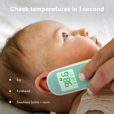 elm mart Frida Baby Thermometer, 3-in-1 Infrared Thermometer for Ear, Forehead & Touchless, Digital Baby Thermometer for Infants ,Toddlers, Kids & Adults