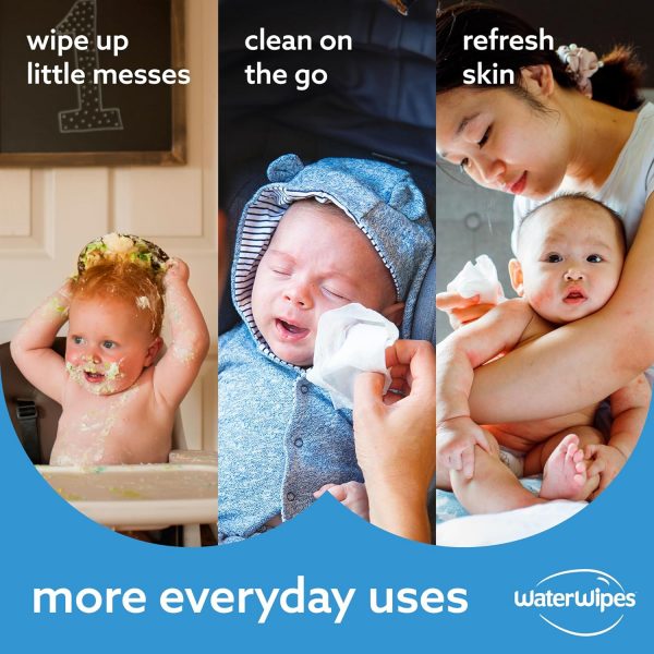 elm mart WaterWipes Plastic-Free Original-baby Wipes, 99.9% Water Based Wipes, Unscented & Hypoallergenic for Sensitive Skin, 60 Count (Pack of 9) Total 540 wipes