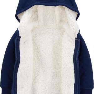 elm mart Simple Joys by Carter's Baby Hooded Sweater Jacket with Sherpa Lining