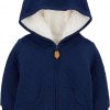 elm mart Simple Joys by Carter's Baby Hooded Sweater Jacket with Sherpa Lining