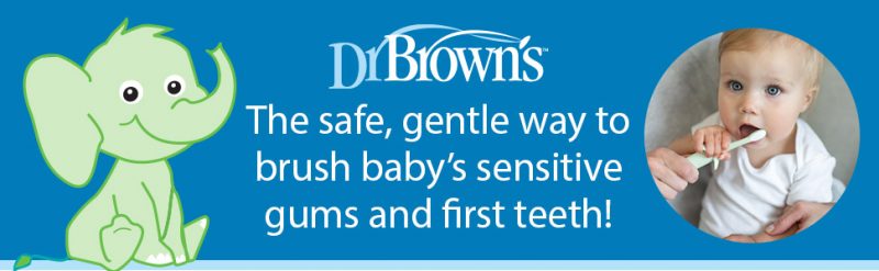 elm mart Dr. Brown's Infant-to-Toddler Toothbrush, Elephant, Mint, 0-3 Years