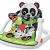 Elm mart Fisher-Price Portable Baby Chair Sit-Me-Up Floor Seat with Developmental Toys and Crinkle & Squeaker Seat Pad, Panda Paws