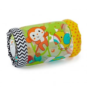 elm mart Infantino Jungle Peek & Roll - Encourages Crawling, Inflatable Activity Toy with Bouncing Balls Inside