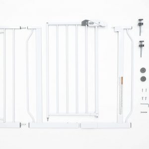 Elm mart Regalo Easy Step 38.5-Inch Wide Walk Thru Baby Gate, Includes 6-Inch Extension Kit, Pressure Mount Kit, Wall Cups