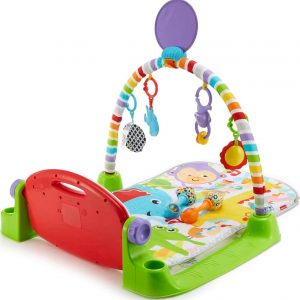 elm mart Fisher-Price Baby Playmat Deluxe Kick & Play Piano Gym Learning Toy & 2 Maracas Soft Rattles for Newborn to Toddler Play Ages 0+ Months