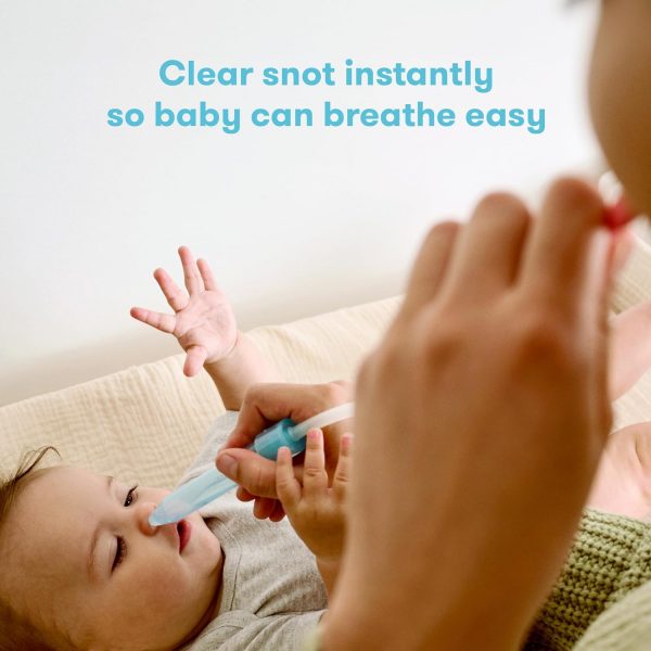 elm mart Frida Baby NoseFrida SnotSucker Nasal Aspirator for Baby, Baby Nose Sucker with 24 Extra Hygiene Filters