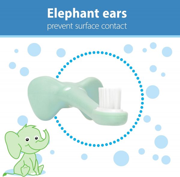 elm mart Dr. Brown's Infant-to-Toddler Toothbrush, Elephant, Mint, 0-3 Years