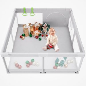 Elm mart Fodoss Baby Playpen, Playpen for Babies & Toddlers, 47x47 Small Baby Play Pen,Toddler Playpen for Apartment,Play Yard for Baby,Baby Activity Play Fence, Extra Large Baby Playard