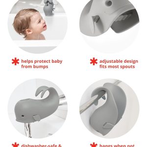 Elm mart Skip Hop Baby Bath Spout Cover, Universal Fit, Moby, Grey