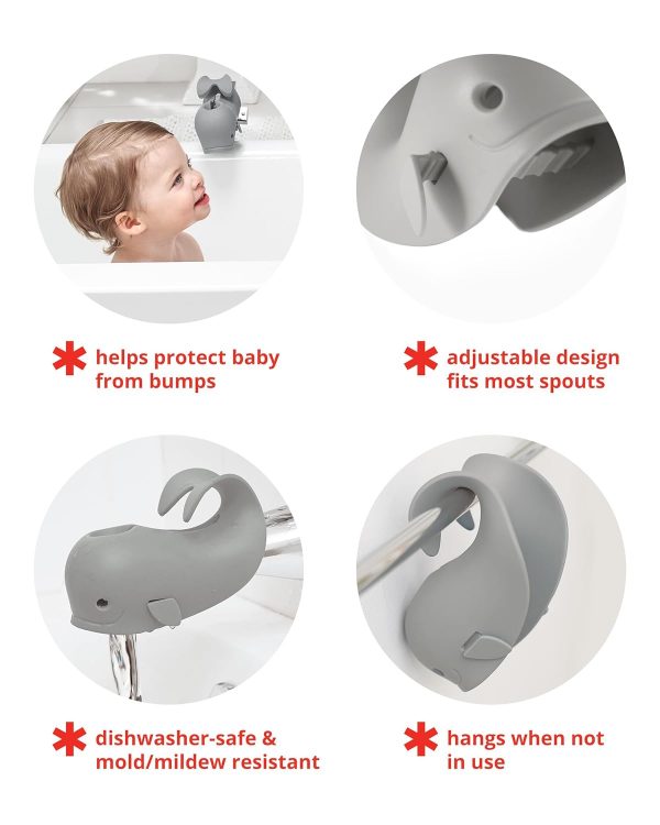 Elm mart Skip Hop Baby Bath Spout Cover, Universal Fit, Moby, Grey