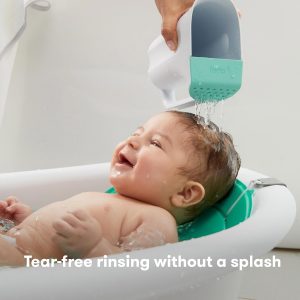 Elm mart Frida Baby Control The Flow Bath Rinse Cup | Rinser Cup to Wash Hair + Body | Rinser Cup for Bath Time with Easy Grip Handle + Removable Rain Shower