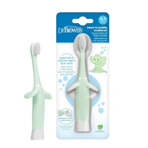 elm mart Dr. Brown's Infant-to-Toddler Toothbrush, Elephant, Mint, 0-3 Years