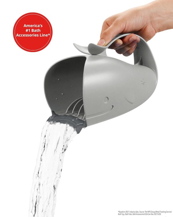 Elm mart Skip Hop Baby Bath Rinse Cup, Moby Tear-free Waterfall Rinser, Grey