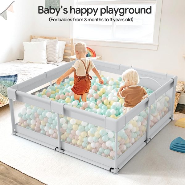 Elm mart Fodoss Baby Playpen, Playpen for Babies & Toddlers, 47x47 Small Baby Play Pen,Toddler Playpen for Apartment,Play Yard for Baby,Baby Activity Play Fence, Extra Large Baby Playard