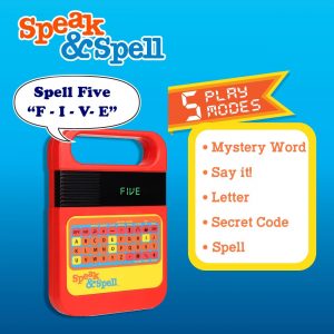 Elm Mart Speak & Spell Electronic Game - Educational Learning Toy, Spelling Games, 80s Retro Handheld Arcade, Autism Toys, Activity for Boys, Girls, Toddler, Ages 7+