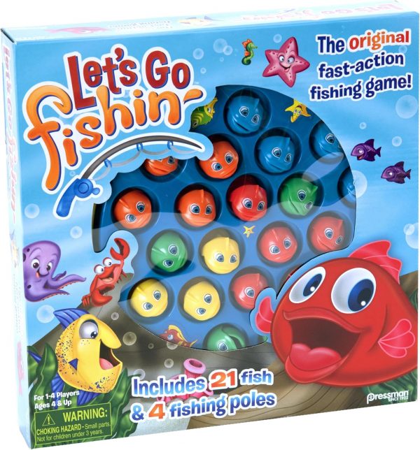 Elmmart Let's Go Fishin' Game by Pressman - The Original Fast-Action Fishing Game!, 1-4 players