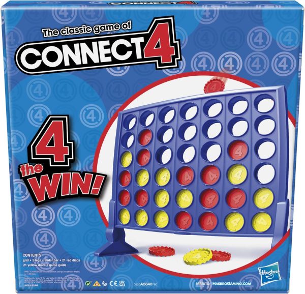 Elm Mart Hasbro Gaming Connect 4 Classic Grid,4 in a Row Game,Strategy Board Games for Kids,2 Player .for Family and Kids,Ages 6 and Up