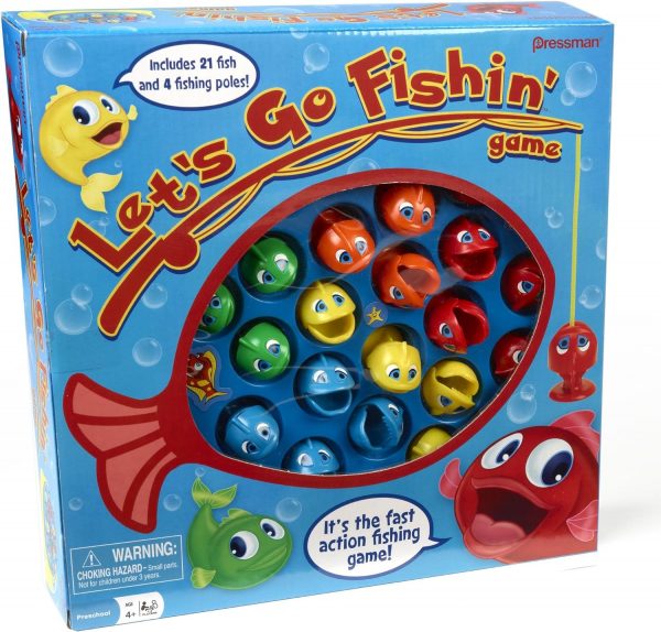 Elmmart Let's Go Fishin' Game by Pressman - The Original Fast-Action Fishing Game!, 1-4 players