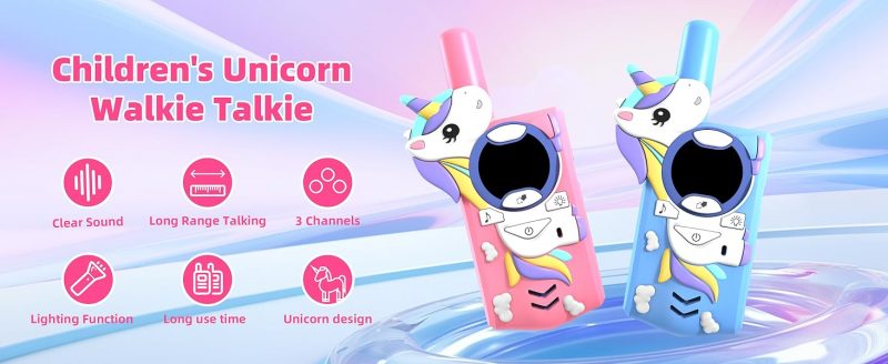 Elm Mart Unicorn Walkie Talkies for Kids,Toys Gifts for 3-9 Year Old Boys Girls Ages 5-7 Kids Walkie Talkies Outdoor Hiking 2 Way Radio Toy for 3-12 Year Old Boy Girl Halloween Birthday Gift