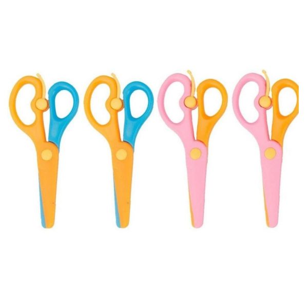 4pcs Plastic Safety Scissors, Toddler Safety Scissors Kids Plastic Scissors Toddler Scissors for Children Art Supplies