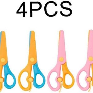 4pcs Plastic Safety Scissors, Toddler Safety Scissors Kids Plastic Scissors Toddler Scissors for Children Art Supplies