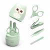 Elm Mart Baby Nail Kit, 4-in-1 Baby Nail Care Set with Cute Case, Baby Nail Clippers, Scissors, Nail File & Tweezers, Baby Manicure Kit and Pedicure kit for Newborn, Infant, Toddler, Kids-Owl Green