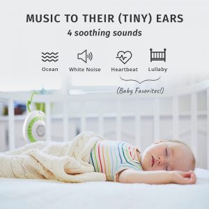 Elm Mart MyBaby Baby Sound Machine, White Noise Sound Machine for Baby, Travel and Nursery. 4 Soothing Sounds, Integrated Clip, Small and Lightweight. Great for Baby Registry Searches