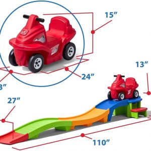 Elm Mart Step2 Up & Down Roller Coaster Kids Toy, Ride On Push Car, Indoor/Outdoor Playset, Toddlers 2-5 Years Old, Compact Storage, Max Weight 50 lb., Multicolor