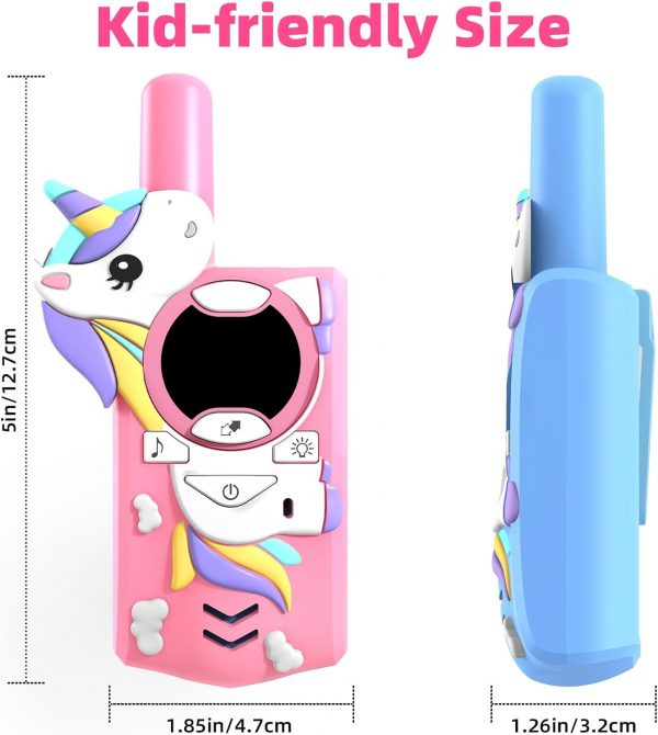 Elm Mart Unicorn Walkie Talkies for Kids,Toys Gifts for 3-9 Year Old Boys Girls Ages 5-7 Kids Walkie Talkies Outdoor Hiking 2 Way Radio Toy for 3-12 Year Old Boy Girl Halloween Birthday Gift