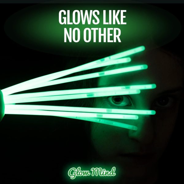 Elm Mart 100 Ultra Bright Glow Sticks Bulk - Halloween Glow in the Dark Party Supplies Pack - 8" Glowsticks Party Favors with Bracelets and Necklaces