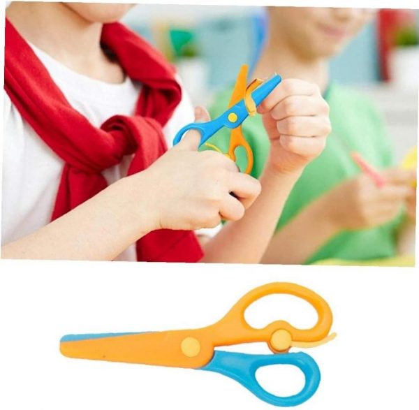 4pcs Plastic Safety Scissors, Toddler Safety Scissors Kids Plastic Scissors Toddler Scissors for Children Art Supplies