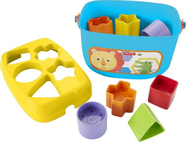 Elm Mart Fisher-Price Infant Toy Set with Baby’s First Blocks (10 Shapes) and Rock-a-Stack Ring Stacking Toy for Ages 6+ Months (Amazon Exclusive)