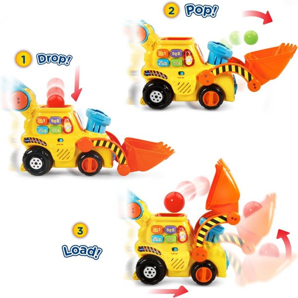 Elm Mart VTech Pop-a-Balls Push & Pop Bulldozer, Yellow