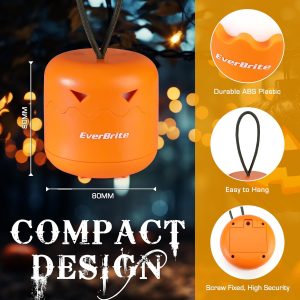 Elm Mart EverBrite 3-Pack Halloween Pumpkin Lantern, Collapsible Jack O Lantern Pumpkins with Lanyard, Halloween Party Favors for Kids, Light up Pumpkin Outdoor for Halloween Party Decoration