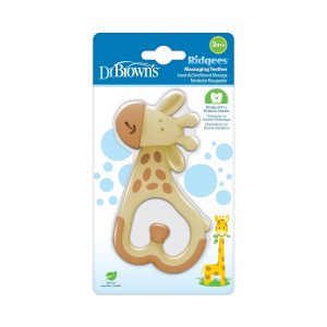 Elm Mart Dr. Brown's Ridgees Giraffe, Massaging Baby Teether, Designed by a Pediatric Dentist, BPA Free,3m+