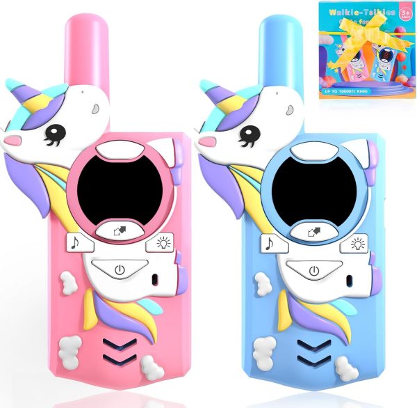 Elm Mart Unicorn Walkie Talkies for Kids,Toys Gifts for 3-9 Year Old Boys Girls Ages 5-7 Kids Walkie Talkies Outdoor Hiking 2 Way Radio Toy for 3-12 Year Old Boy Girl Halloween Birthday Gift