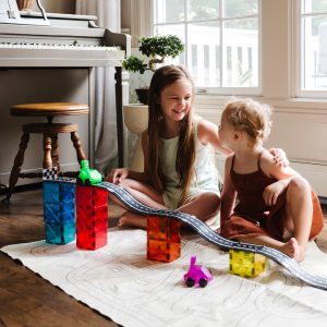 Elm Mart MAGNA-TILES Downhill Duo 40-Piece Magnetic Construction Set, The Original Magnetic Building Brand