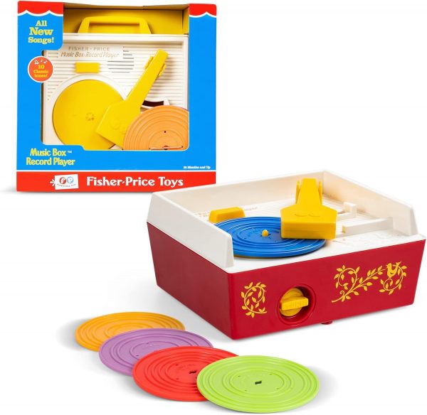 Elm Mart Fisher Price Classics - Record Player - Retro, Tactile Interactive Retro Toy for Kids, Girls, Boys, Toddlers, Baby, Preeschooler, Unisex 18 Months +