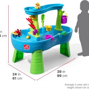 Elm Mart Step2 Rain Showers Splash Pond Toddler Water Table, Kids Water and Sand Activity Sensory Playset, Summer Outdoor Toys, 13 Piece Toy Accessories, For Toddles 1.5+ Years Old