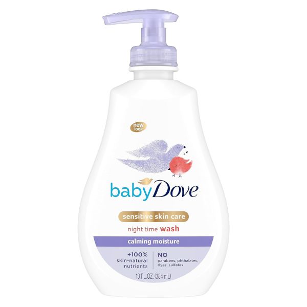 Elm Mart Baby Dove Sensitive Skin Care Baby Wash Calming Moisture For a Calming Bath Wash Hypoallergenic and Tear-Free, Washes Away Bacteria 13 oz