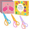 Elm Mart Safety Scissors For Toddler, Kids, Children - Plastic, Dual-Color Preschool Training Scissors(3 Pack), Paper Cutting(96 Pcs) Set For Paper Craft Supplies